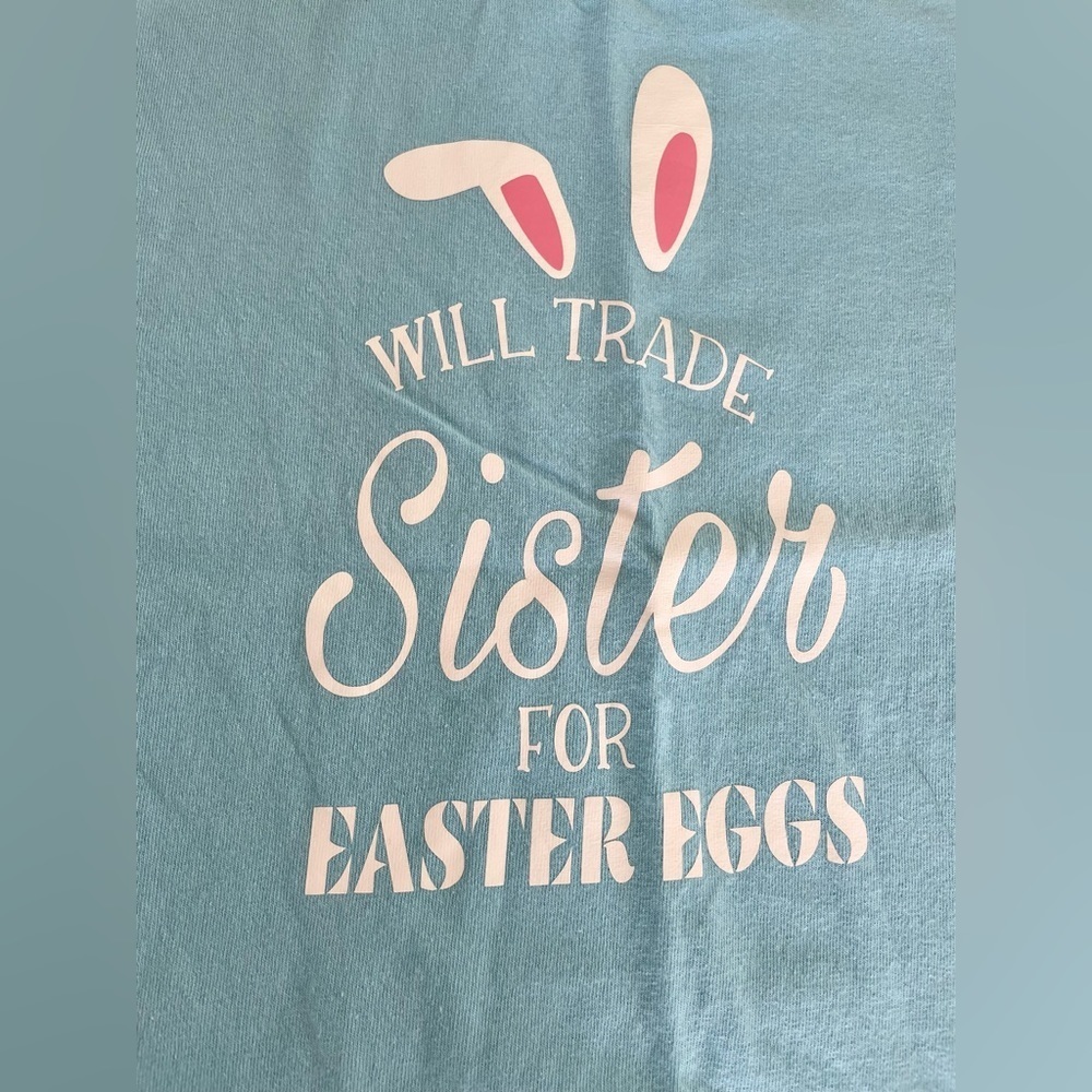 Gildan 100% Heavy Cotton Blue Easter Graphic T-Shirt Youth size XS - Picture 5 of 13